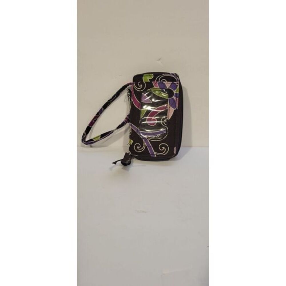 Vera Bradley Zipper Wristlet Wallet Purple Punch ID Holder Womens